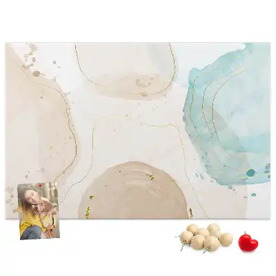 Watercolor Splashes Printed Cork Board