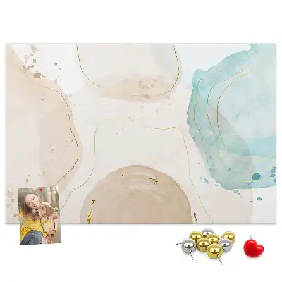 Watercolor Splashes Printed Cork Board