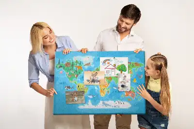 Printed Cartoon Map Cork Memo Board
