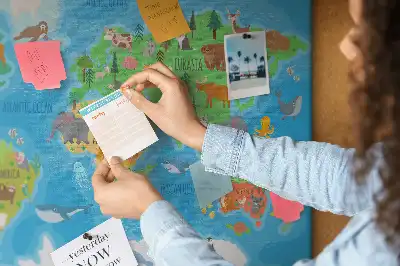 Printed Cartoon Map Cork Memo Board