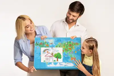 Printed Cartoon Map Cork Memo Board