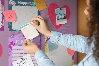 Cork memo board Monster notes
