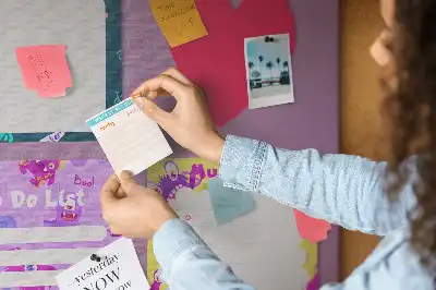 Cork memo board Monster notes