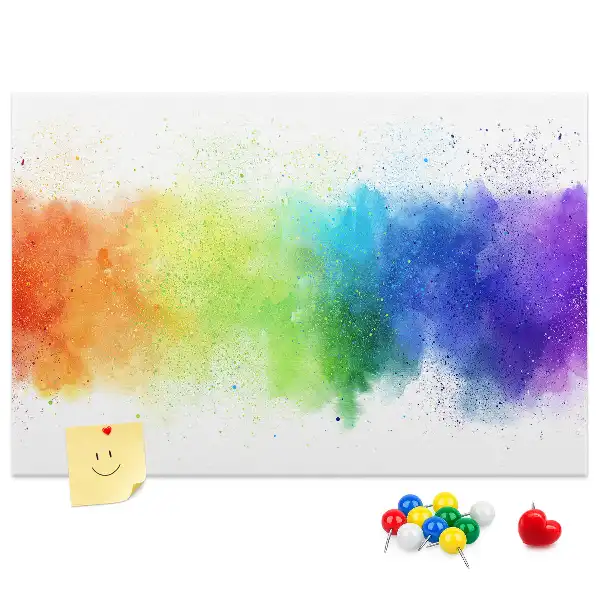 Abstract Rainbow Printed Cork Board