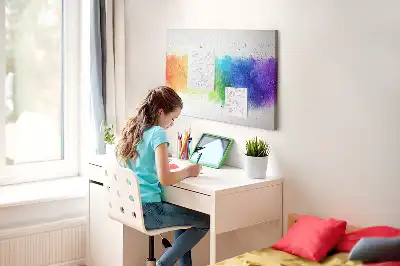 Abstract Rainbow Printed Cork Board