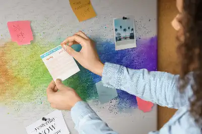 Abstract Rainbow Printed Cork Board