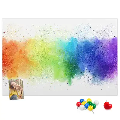 Abstract Rainbow Printed Cork Board