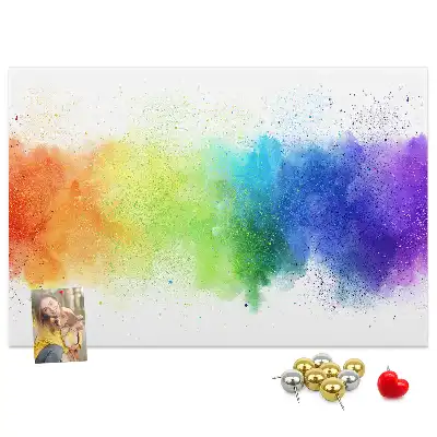 Abstract Rainbow Printed Cork Board