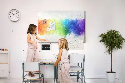 Abstract Rainbow Printed Cork Board