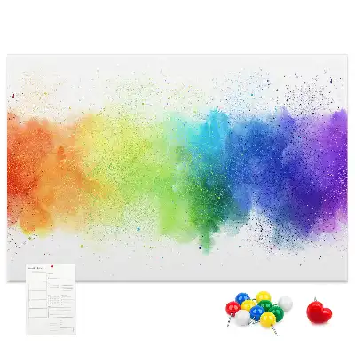 Abstract Rainbow Printed Cork Board