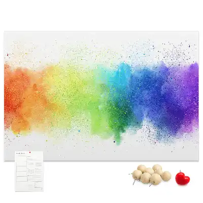 Abstract Rainbow Printed Cork Board