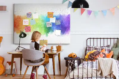 Abstract Rainbow Printed Cork Board