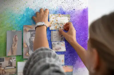 Abstract Rainbow Printed Cork Board