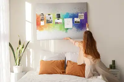 Abstract Rainbow Printed Cork Board