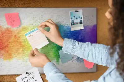 Abstract Rainbow Printed Cork Board