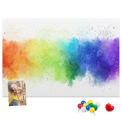 Abstract Rainbow Printed Cork Board