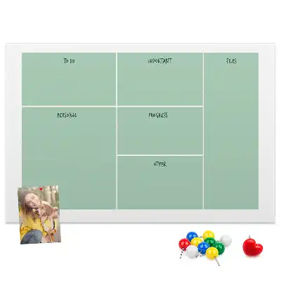 Printed Cork Memo Board Office organizer