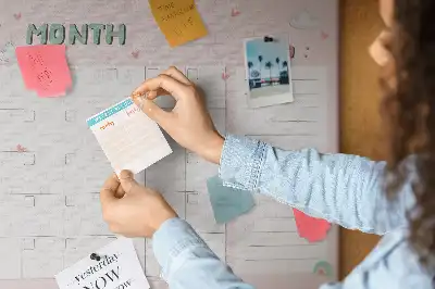 Printed Cork Memo Board Monthly planner for kids