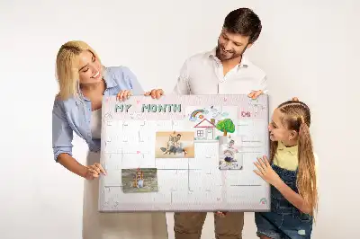 Printed Cork Memo Board Monthly planner for kids