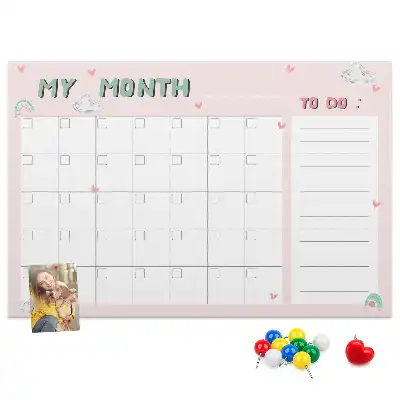 Printed Cork Monthly Planner Memo Board for Kids