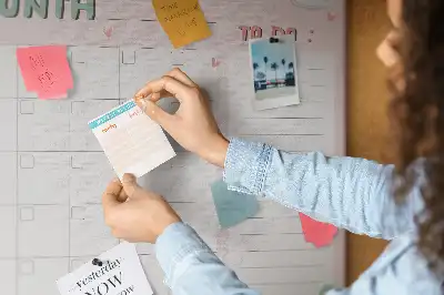 Printed Cork Memo Board Monthly planner for kids