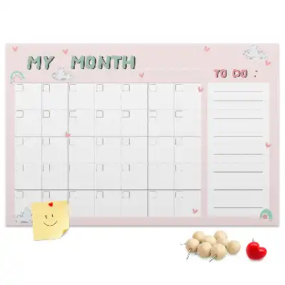 Printed Cork Monthly Planner Memo Board for Kids