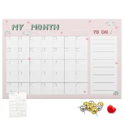 Printed Cork Monthly Planner Memo Board for Kids