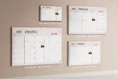 Printed Cork Monthly Planner Memo Board for Kids