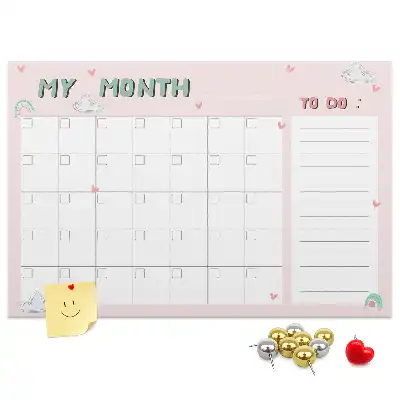 Printed Cork Monthly Planner Memo Board for Kids