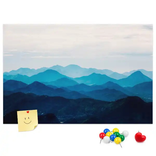 Watercolor Mountains Printed Cork Board