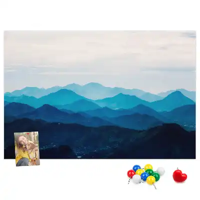 Watercolor Mountains Printed Cork Board