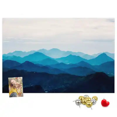 Watercolor Mountains Printed Cork Board