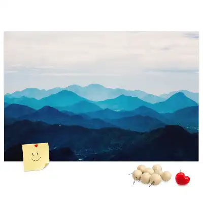 Watercolor Mountains Printed Cork Board