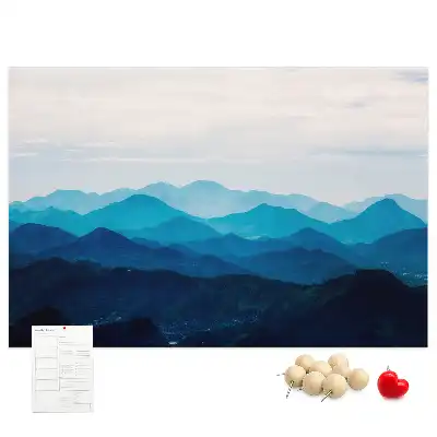 Watercolor Mountains Printed Cork Board