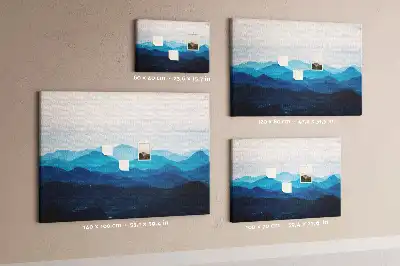 Watercolor Mountains Printed Cork Board