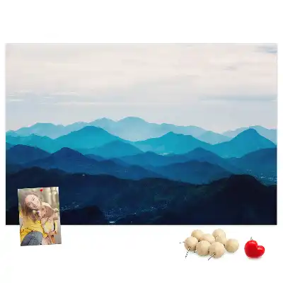 Watercolor Mountains Printed Cork Board