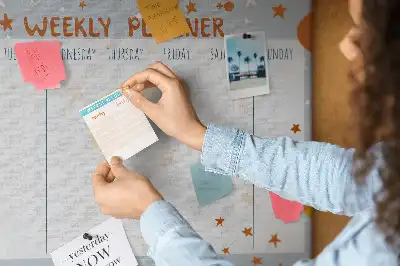 Printed Cork Memo Board Weekly planner
