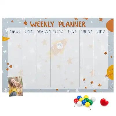 Printed Cork Memo Board Weekly planner