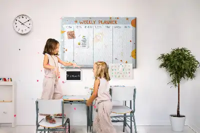 Printed Cork Weekly Planner Memo Board