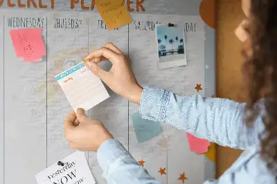 Printed Cork Memo Board Weekly planner