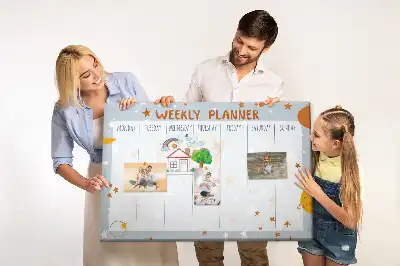 Printed Cork Memo Board Weekly planner