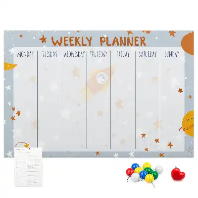 Printed Cork Memo Board Weekly planner