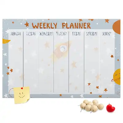Printed Cork Memo Board Weekly planner
