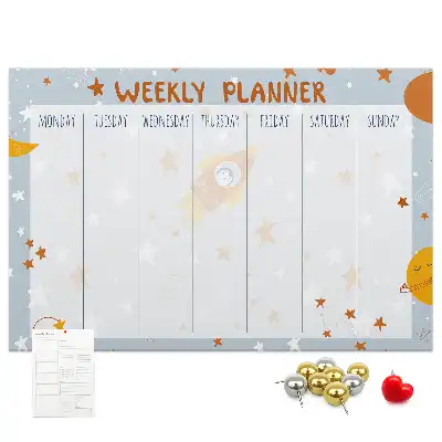 Printed Cork Memo Board Weekly planner