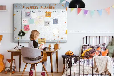 Printed Cork Memo Board Weekly planner