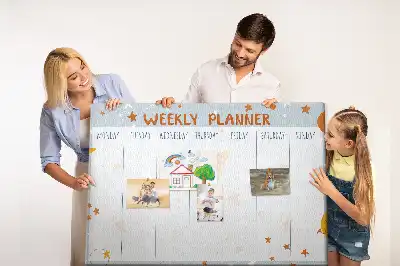 Printed Cork Memo Board Weekly planner