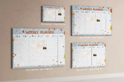 Printed Cork Memo Board Weekly planner
