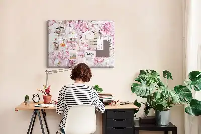 Decorative floral cork memo board