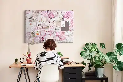 Decorative floral cork memo board