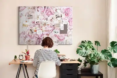 Decorative floral cork memo board